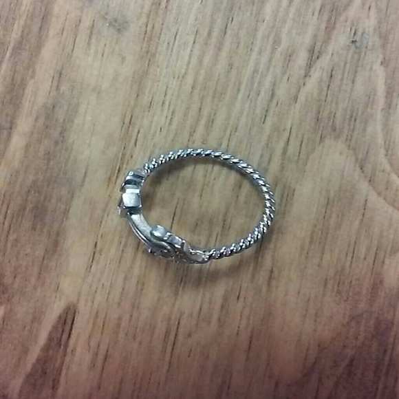 Crystal Sterling Anchor Ring New! - Picture 2 of 2